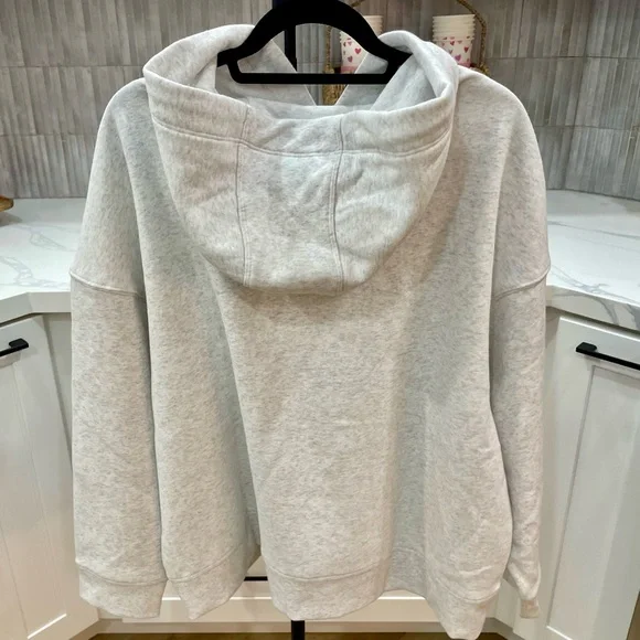 NWT DKNY Sport Women’s Rhinestone Sequin Logo Hoodie Light Gray - Size 2X - Picture 4 of 12